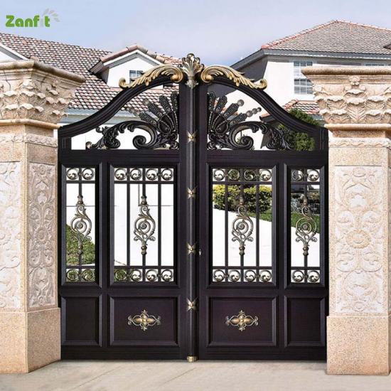 Classical aluminum double courtyard gate for villa